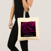 Gothic Paars Red Rose Flower Tote Bag (Voorkant (product))