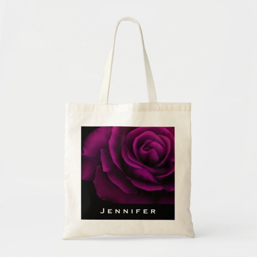 Gothic Paars Red Rose Flower Tote Bag (Voorkant)