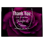 Gothic Paars-Red Rose Flower Weddenschap Bedankt Groot Cadeauzakje (Voorkant)