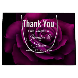 Gothic Paars-Red Rose Flower Weddenschap Bedankt Groot Cadeauzakje