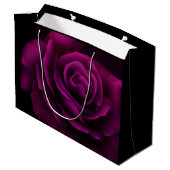 Gothic Paars-Red Rose Flower Weddenschap Bedankt Groot Cadeauzakje (Achterkant Gekanteld)