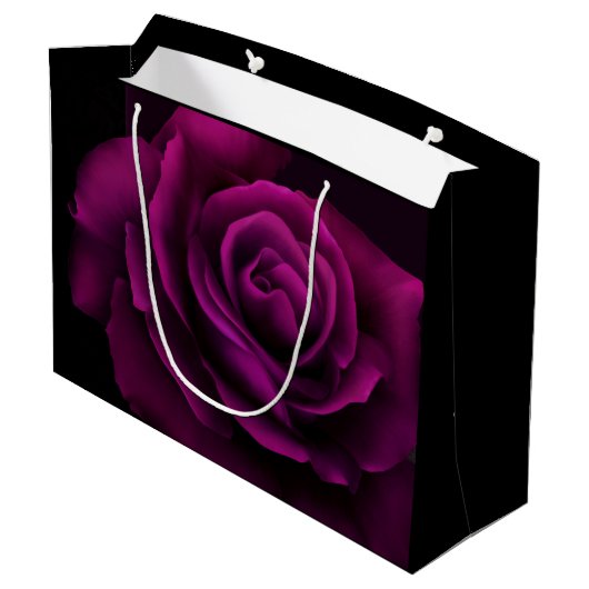 Gothic Paars-Red Rose Flower Weddenschap Bedankt Groot Cadeauzakje (Achterkant Gekanteld)