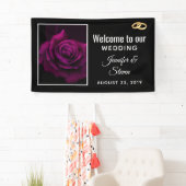 Gothic Paars-Red Rose Flower Weddenschap Spandoek (Insitu)