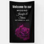 Gothic Paars-Red Rose Flower Weddenschap Spandoek (Verticaal)