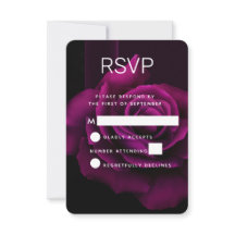 Gothic Paars-Red Rose Flower Wedding RSVP