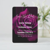 Gothic Paars-Red Rose Flower Wedding Save The Date (Staand voorkant)