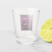 Gothic Paars-Red Rose Flower Wedding Shot Glas (Achterkant)