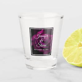 Gothic Paars-Red Rose Flower Wedding Shot Glas