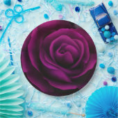 Gothic Paars Red Rose Papieren Bordje (Feest)