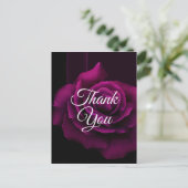 Gothic Paars-Rode Roos Bloem Bedankt Briefkaart (Staand voorkant)