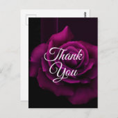 Gothic Paars-Rode Roos Bloem Bedankt Briefkaart (Voorkant / Achterkant)