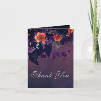 Gothic Paarse donkere bloemen Notitiekaartje
