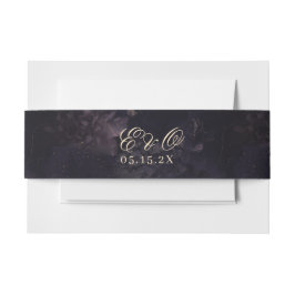 Gothic Paarse Elegant Floral Boho Wedding Uitnodigingen Wikkel