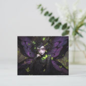 Gothic Paarse Fairy Meisje Fantasy Art Briefkaart (Staand voorkant)