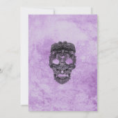 Gothic Paarse Grunge Zwarte Kanten Huwelijksreacti Kaart (Achterkant)