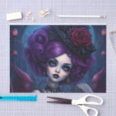 Gothic Paarse Hair Beauty Decoupage Papier (Craft)