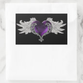 Gothic Paarse Hart met Angel Wings Sticker (Tas)