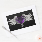 Gothic Paarse Hart met Angel Wings Sticker (Envelop)