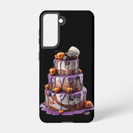 GOTHIC PAARSE & ORANJE HALLOWEEN LAAG CAKE SAMSUNG GALAXY HOESJE (Achterkant)