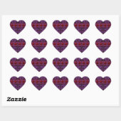 Gothic Paarse Ornament met hart Hart Sticker (Vel)