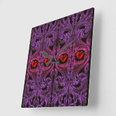 Gothic Paarse Ornament met hart Vierkante Klok (Hoek)