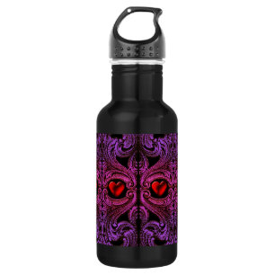 Gothic Paarse Ornament met hart Waterfles