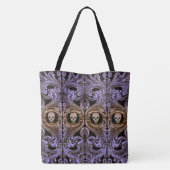 Gothic Paarse Ornament met schedel Tote Bag (Achterkant)