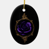 Gothic Paarse Roos Keramisch Ornament (Voorkant)