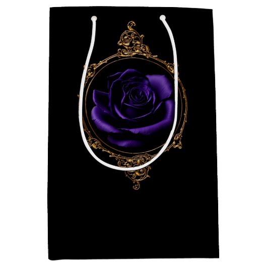 Gothic Paarse Roos Medium Cadeauzakje (Voorkant)