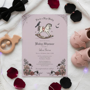 Gothic Paarse Schommelend Paard Rock a Bye Baby Sh Kaart