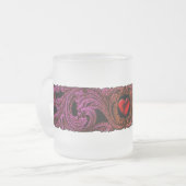 Gothic Paarse sierbloem met hart voorste Mok (Voorkant links)