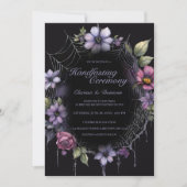 Gothic Paarse Spin Bloem Web Handfasting Kaart (Voorkant)