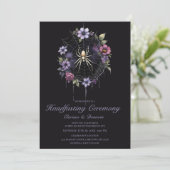 Gothic Paarse Spin Florale Web Handfasting Kaart (Staand voorkant)