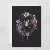 Gothic Paarse Spin Florale Web Handfasting Kaart (Achterkant)