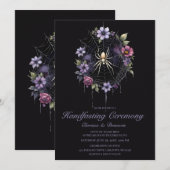 Gothic Paarse Spin Florale Web Handfasting Kaart (Voorkant / Achterkant)