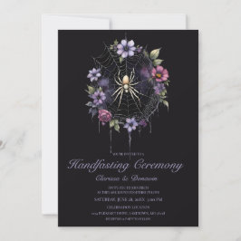 Gothic Paarse Spin Florale Web Handfasting Kaart