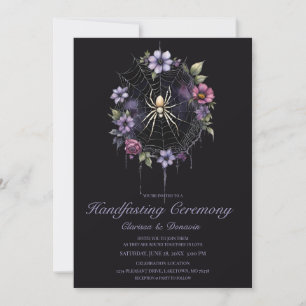 Gothic Paarse Spin Florale Web Handfasting Kaart