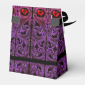 Gothic Paarse versiering met hartkaartje Bedankdoosjes (Achterkant)