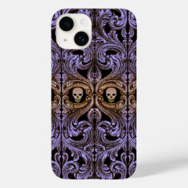 Gothic Paarse versiering met schedel Case-Mate iPhone Case