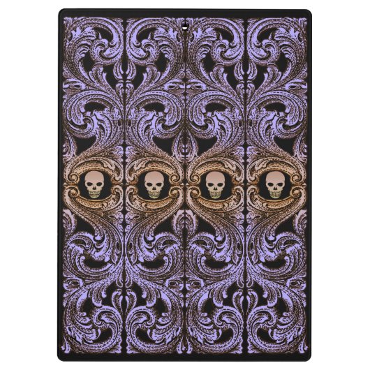 Gothic Paarse versiering met schedel Klembord (Achterkant)