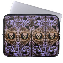 Gothic Paarse versiering met schedel Laptop Sleeve