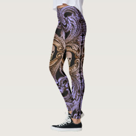 Gothic Paarse versiering met schedel Leggings