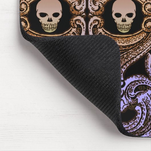 Gothic Paarse versiering met schedel Muismat (Hoek)