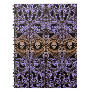 Gothic Paarse versiering met schedel Notitieboek