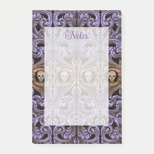 Gothic Paarse versiering met schedel Post-it® Notes (Voorkant)