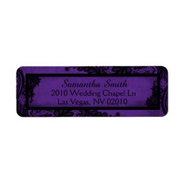 Gothic Paarse zwarte kant grunge bruiloft labels