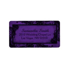 Gothic Paarse zwarte kant grunge bruiloft labels