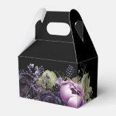 Gothic Paarse & zwarte Moody Bloemen Quinceañera Bedankdoosjes (Achterkant)