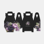 Gothic Paarse & zwarte Moody Bloemen Quinceañera Bedankdoosjes (Uitgevouwen)