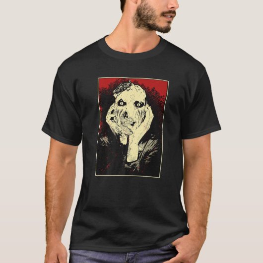 Gothic Pagan Devil Satan Occult Horror Spooky Hall T-shirt (Voorkant)